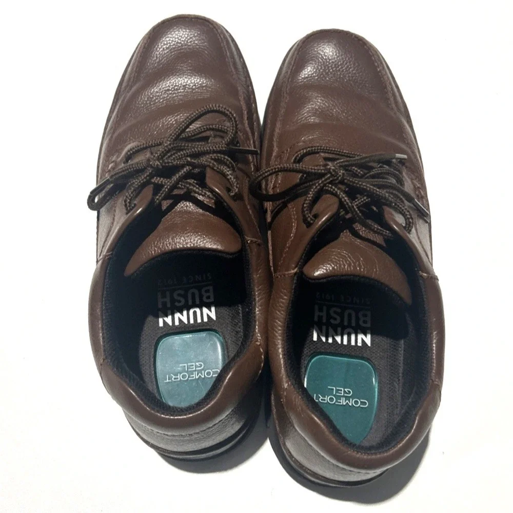 Nunn Bush Brown Leather‎ Comfort Gel Lace Up Casual Dress Shoes Mens Size 12